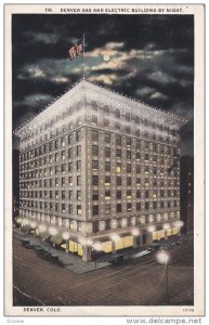 Gas & Electric Building at Night, Denver, Colorado, 1928 PU