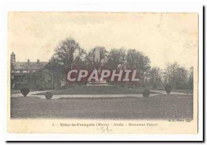 Vitry le Francois Old Postcard Garden Monument Carnot