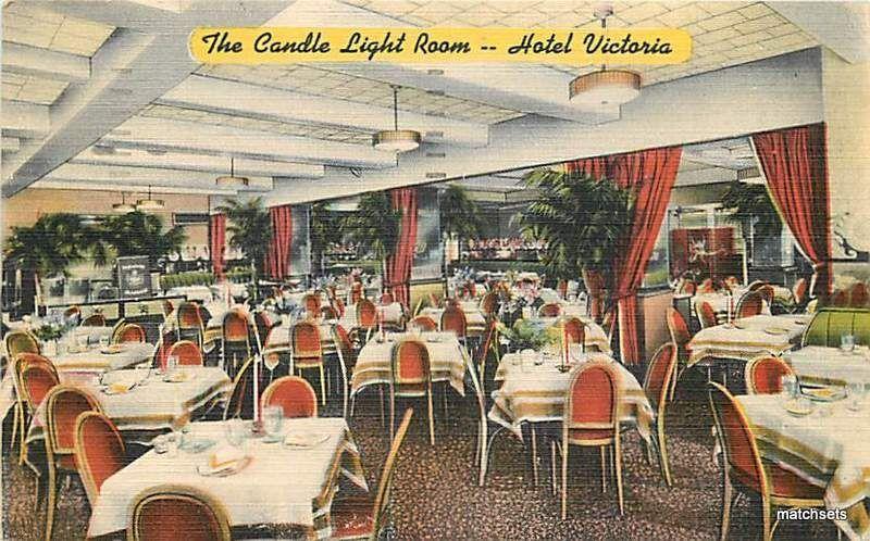 1948 NEW YORK CITY, NEW YORK Hotel Victoria interior linen 1978 postcard