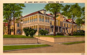 Hornell, New York - The View of St. James' Mercy Hospital - in the 1940s