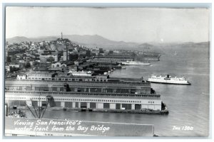 Viewing San Francisco Water Front From The Bay Bridge CA RPPC Photo Postcard