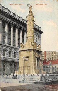 Battle Monument - Baltimore, Maryland MD Postcard