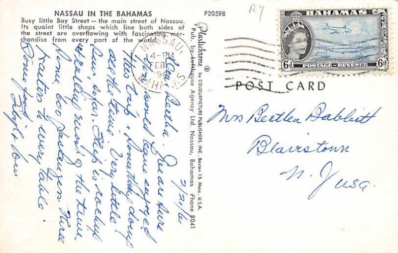 Busy Bay Street Nassau in the Bahamas Postal used unknown 