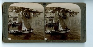 476178 Palestine Israel Tiberias Jewish fishermen Sea Galilee Underwood STEREO