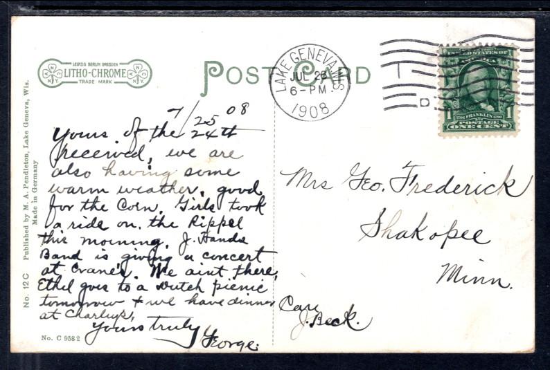 Steamer Harvard,Lake Geneva,WI