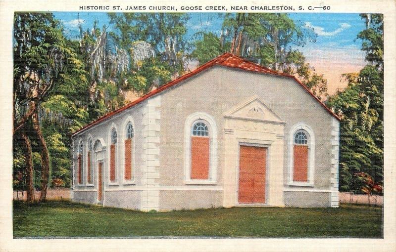 Goose Creek South CarolinaSt. James Church1940s Postcard