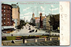 Washington  DC   Pennsylvania Ave From US Treasury Building     Postcard  1907