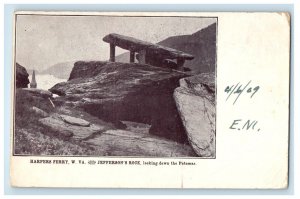 1908 Jefferson's Rock Looking Down Potomac Harpers Ferry WV Antique Postcard 