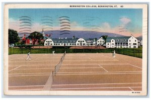 1938 Tennis Court Bennington College Bennington Vermont Vintage Antique Postcard 