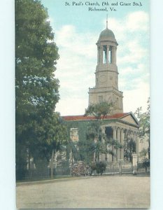 Unused Divided-Back CHURCH SCENE Richmond Virginia VA A8466