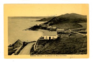 France - Dielette.  Village & Mt. Gilles (Passed by US Army Censor) 