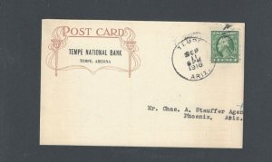 1916 Post Card Tempe AZ Tempe National Bank Credit Notice