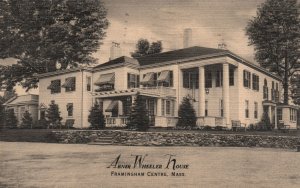 Vintage Postcard 1940's Abner Wheeler House Framingham Center Massachusetts MA