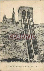 Old Postcard Marseille Elevators N D of the Guard