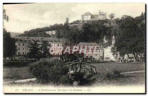 Old Postcard The Etbalissement Uriage Thermal and Chateau