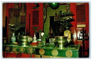 1967 Statues Altars Snake Temple Penang Malaysia Posted Vintage Postcard