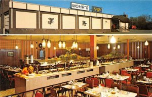 Cincinnati Ohio 1960s Postcard Mohr's Buffet Restaurant Interior