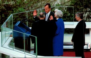 Vice-President George Bush Taking Oath Of Office