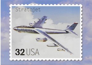 US Aircraft. unused. Stratojet. 5X7  Includes matching stamp #3142h.  Nice