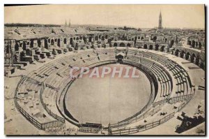 Old Postcard Nimes bullring of Inner View