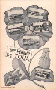 Toul France Greetings Multiview Pansey Antique Postcard J72297