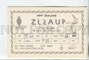 462813 1975 year New Zealand radio QSL card