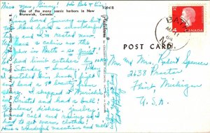 Harbor New Brunswick Canada Postcard PM Bath NB WOB Note VTG Plastichrome  