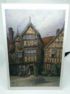 Moseley Old Hall Staffordshire Cliff Guttridge Lrg Vintage Art Painting Postcard