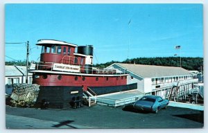 BOOTHBAY HARBOR, Maine ME ~ Roadside TUGBOAT INN Restaurant c1960s Postcard