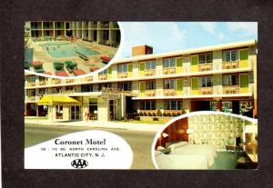 NJ Coronet Motel Carolina Aver Atlantic City New Jersey Postcard