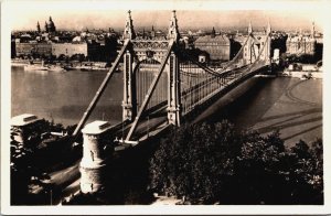 Hungary Budapest Elisabeth Bridge Vintage RPPC C101