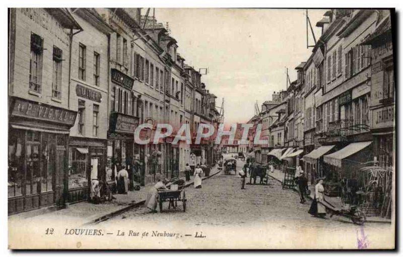 Old Postcard Louviers La Rue Neuburg (good animation)