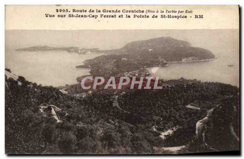 Old Postcard St Jean Cap Ferrat and the Pointe St Hospice