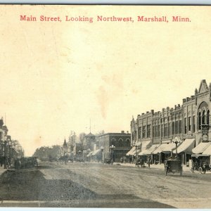 c1910s Marshall, MN Main St Photo Northwest Downtown Street View Signs Hamms A14