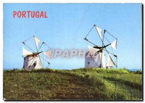 Portugal Modern Postcard Moulins Wind