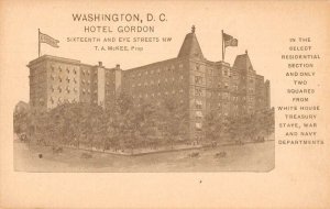 Washington DC Hotel Gordon Exterior View Vintage Postcard AA29371