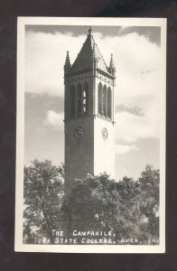 RPPC IOWA STATE UNIVERSITY AMES IA. CAMPANILE VINTAGE REAL PHOTO POSTCARD