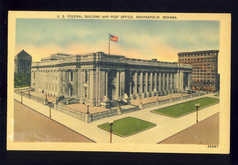 Indianapolis, Indiana/IN Postcard, US Federal Building & Post Office