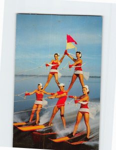 Postcard Thrilling Water Skiing Spectacle at Cypress Gardens Florida USA