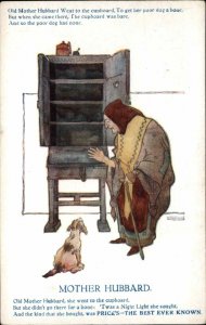 Old Mother Hubbard Advertising PRICE'S NIGHT LIGHT Nursery Rhyme c1910 Postcard