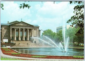 c1970s Poznan, Poland Grand Theatre Stanislaw Moniuszko Fountain Square 4x6 M24