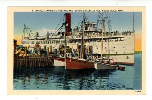 MA - Woods Hole, Cape Cod. Steamboat Martha's Vineyard at Pier