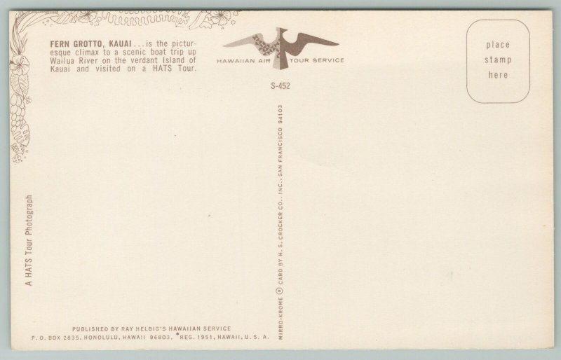Kauai Hawaii~Fern Grotto~Standard Chrome Postcard