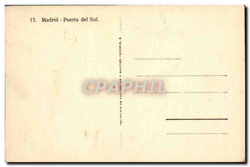 Old Postcard Madrid Puerta Del Sol