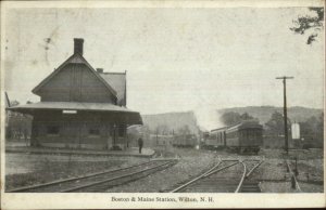 Wilton NH B&M RR Train Station Depot c1910 Postcard