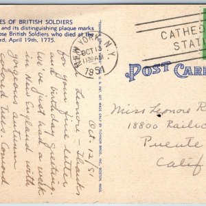 1951 New York City, NY Cathedral Station Cancel Graves British Soldiers Sta A217