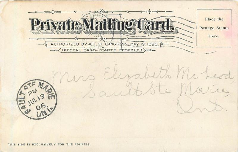 Vintage Postcard Michigan State Fish Hatchery Sault Ste. Marie Chippewa