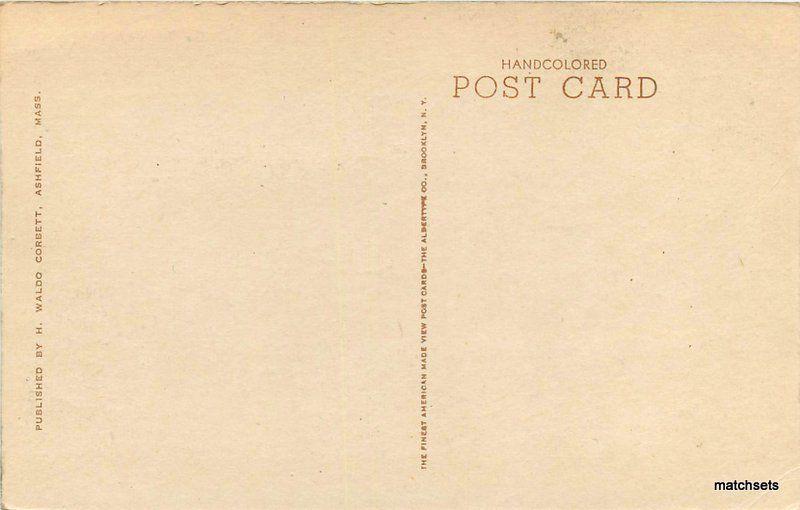 Ashfield Massachusetts House Corbett Albertype hand colored postcard 10110