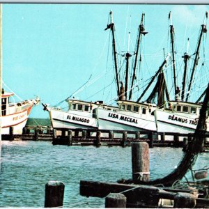 c1960s Gulf Coast, TX Shrimp Boat Fleet El Milagro Lisa Meceal Fishing Ship A145