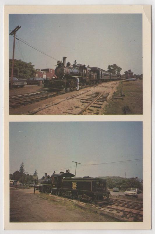 Valley Railroad Company 2 Multi View of Restored Steam Trains Essex CT Postcard